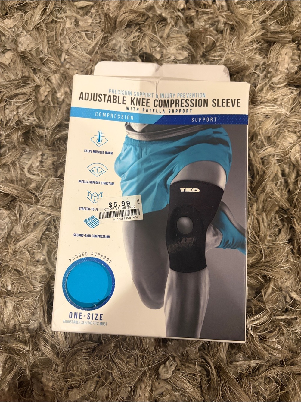TIKO Adjustable Knee Compression Sleeve in Black